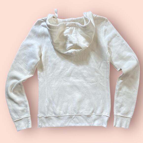 White Aeropostale Y2K fitted V-neck hoodie Medium Sweatshirt 2000s NWT Preppy - Picture 4 of 4